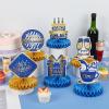 10 Pcs Retirement Party Decorations, Blue Gold Retirement Table Honeycomb Centerpieces Happy Retirement Table Topper for Men Women Happy Retirement Decorations for Party Supplies view 3