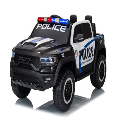 24V Ride on Toys for Kids, Electric Car for Kids w/Remote Control, Ride on Truck w/Bluetooth, LED Lights, Truck Bed Storage, Gear Shifter & Soft Start (Black)