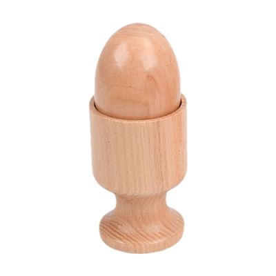 Early Childhood Education Toys  Beech Wood Rattles Set | Wooden Maracas Cube Egg Round Cup Learning Aids | Sensory Development Teaching Tools for Infants Ages 0 to 3 Home