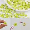 150 Pieces Tiny Flowers for Craft Dollhouse Miniatures Soft Resin Flowers for Fairy Garden Micro Landscaping Decoration, Green view 3