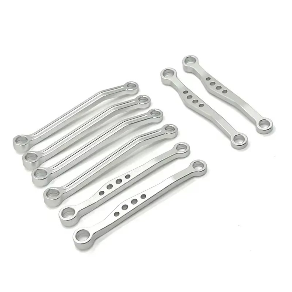 RC Toys For Wpl C64 1/16 Metal Chassis Link Rod Pull Rod Set RC Car Upgrade Parts Accessories Repair Modified Replacement(Silver)