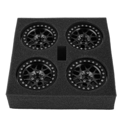 4PCS CNC Aluminum 2.2 Beadlock Wheel Rim Compatible with RR10 Wraith 6(4pcs Black)