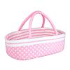 Reborn Baby Dolls Bassinet Pink Crib Bed Soft Toddler Doll Carrier for 18-24 Inch Baby Doll Accessories Baskets with Handle view 1