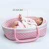 Reborn Baby Dolls Bassinet Pink Crib Bed Soft Toddler Doll Carrier for 18-24 Inch Baby Doll Accessories Baskets with Handle view 3