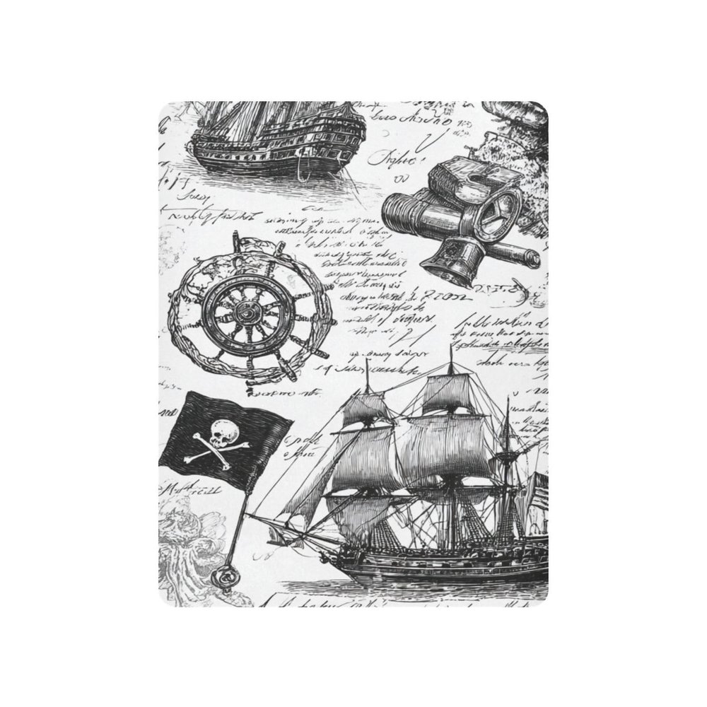 QwThum Pirate Skull Flags Sailing Ships Crib Sheets Standard Crib Toddler Mattresses Cover Fitted Baby Bed Sheet Breathable Crib Mattress Sheet for Girls Boys 39''x27''x9''