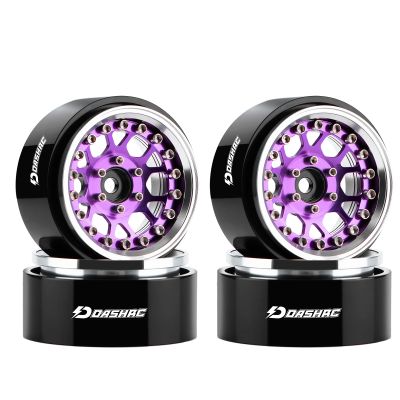 DashRC 1.3 Beadlock Wheels, Aluminum Alloy Adjustable Negative Offset Rims for 1/18 1/24 RC Micro Crawlers Ascent18 TRX4M SCX24 FCX24 Upgrades Parts, 4PCS