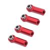 4 Pcs RC Link Rod End M4 Thread CW 7mm, High Strength Alloy Ball Joint Head, Compatible with 1/10 Model Car, Upgrade Steering and Suspension System for Enhanced Control and Respons (Red) view 3