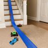 15 Ft Flexible Race Car Track Compatible with Diecast 1/64th Cars,with 8 Small Racecars and 8 Suction CupsThe Construction of This Classic Long Rolls Up Portable Racetrack Requires Adults view 3