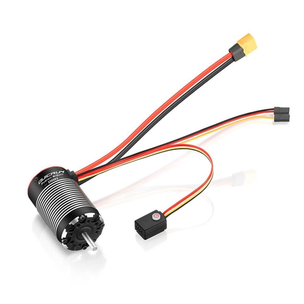 Brushless Sensored Motor Esc Integrated 80a 2300kv Quicrun Fusion 8ight 2-in-1 Compatible with 1/8 Rc Car Rock Crawler Power System