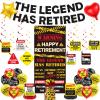 31PCS Retirement Party Decorations for Men Women, Happy Retirement Decorations Set with Retirement Banner Door Cover Balloons Hanging Swirls Cake Topper Table Centerpieces for Retired Party Supplies view 1