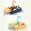 Dish Wash Toy Kitchen Playhouse Role-Playing Sink Dishwasher Playing with Running Water Sink Toy for Toddler view 3