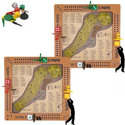 2026 Upgrade Tabletop Dice Golf Game, Fun and Challenging Golf Dice Game Set - Popular Wooden Tabletop Golfs Dices Games, Portable Golfs Set Lovers Gifts (2 Pcs)
