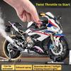HTLNUZD 1/6 S1000RR Alloy Motorcycle Model with Light & Sound Effects, Ignition & Smoke Spray Simulation Desk Decor Adult Enthusiasts Gift view 2