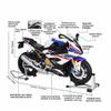 HTLNUZD 1/6 S1000RR Alloy Motorcycle Model with Light & Sound Effects, Ignition & Smoke Spray Simulation Desk Decor Adult Enthusiasts Gift view 4