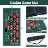 16 Roulette Wheel Game Set, Roulette Table and Wheel,16 ABS Roulette Wheel, 47 x 24 Rubber Roulettes Mat, 100PCS Roulette Chips Dealer Button 2 Decks of Poker, Casino Games Night Party for Adult view 2