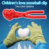 2PCS Heart Snowball Maker Heart Shape Snowball Clip, Snow Ball Molds Fun Winter Outdoor Activities Snow Games (Red) view 2