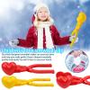 2PCS Heart Snowball Maker Heart Shape Snowball Clip, Snow Ball Molds Fun Winter Outdoor Activities Snow Games (Red) view 3