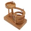 Badafaci Active Art Perpetual Motion Machine Desk Toy, Plastic & Stainless Steel Automatic Rolling Ball Physics Gadget, Stress Relief Ornament for Office and Home Decor (Wood Grain) view 4
