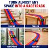 16FT 3-Lane Flexible Race Track for Kids, Roll-Up Car Track Set with 6 Race Cars, Suction Cups & Ramps, Build Loops, Slopes and Crossovers, Fits Most 1:64 Die-Cast Cars, Ages 3+ view 4