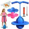 Balance Jumping Ball, Pogo Ball with Handle and Pump for Beginners & Adults, Up to 600lb, Silent Design, Fun Challenge Indoor Outdoor Bounce Toys, for Balance/Coordination/Fitness (Blue) view 1