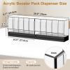 10-Slot Acrylic Booster Pack Dispenser, Card Organizer with Black Base, Fits 360+ Booster Packs, 4mm Thick Display Holders for Sports, Trading Collector Cards, Total Size 29.9" L x 5.7" W x 9.7" H view 3