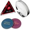 [Set of 4] Dealer Button, Ceramic Big Blind and Small Blind, Poker Crystal ALL IN Buttons (Position Markers)Poker Chips for Texas Holdem Poker Night | Professional Dealer Button & Poker Accessories view 1