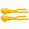 2PCS Heart Snowball Maker Heart Shape Snowball Clip, Snow Ball Molds Fun Winter Outdoor Activities Snow Games (Yellow) view 1