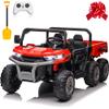 24V Ride on Dump Truck, XL 2 Seater Ride on Cars with Remote Control, 4x200W Powerful Motors, 6-Wheel Suspensions, Electric Dump Bed, Shovel, Kids UTV for Boy Girl view 1
