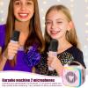 Karaoke Machine with 2 Wireless Microphones, Portable Player with LED Lights, Singing Speaker Toys Voice Changer  for 3+ Years Old Girls Boys Birthday Party Home Fun view 2