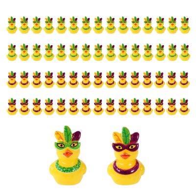 60pcs Mardi Gras Duckies,Mask Resin Mini Small Little Tiny Miniature Cruise Ship Duck Bulk Funny Duckies Ornaments Birthday Shower Party Favors Decorations Supplies Toys Gifts Carnival (Mask Style)