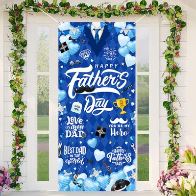 AIBIIN Happy Father's Day Door Cover Banner Fathers Day Door Decorations Father's Day Banner Decorations for Fathers Day Party Supplies 35.4 x 70.8 inch