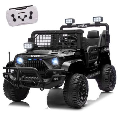24V 2-in-1 Ride On Car for Kids w/Parent Remote Control,3 Speed Adjustable,2 Seater Electric Car Trunk Ride on Toys Car for 3+ Years,Power Wheels,Music,Bluetooth,LED, Gift for Boys & Girls (Black ii)