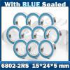 6802RS Bearing (10 PCS) 15 * 24 * 5 mm Hobby Electric RC Car Truck 6802 RS 2RS Ball Bearings 6802-2RS Blue Sealed view 2