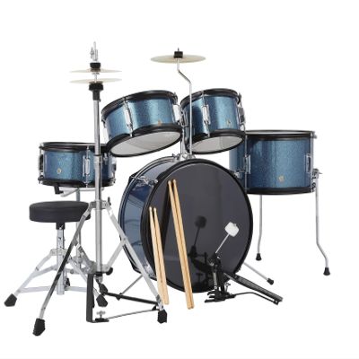 Beginner-Friendly 5-Piece Electronic Drum Set for Kids Includes Cymbal, Tom, Bass Drum, Pedal, Drumsticks & Throne Stool Ideal Musical Instrument for Boys & Girls, Perfect for Learning & Practice