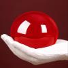 MCZUNAFLS Red Crystal Ball Figurine Gifts,Feng Shui Magic Glass Sphere with Wooden Stand,Decorative Ball for lensball Photography,Fortune Teller,Witchcraft,3.14"(8cm) view 3