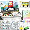 2026 Upgraded Magnetic Puzzle Learning Building Block Toys, Double Side Magnetic Dress Up Puzzle, Portable Magnetic Face Puzzle with Write Board, Enhances Creativity and Learning (Transportation) view 1