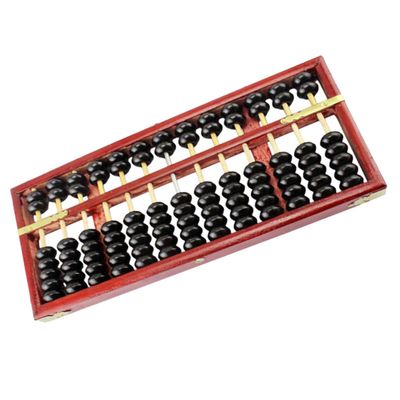 Abaodam Vintage Wooden Abacus 13 Rods and 7 Beads, Arithmetic Counting Tool for Students, Traditional Red Wood Frame Abacus for Learning and Mental Math Practice