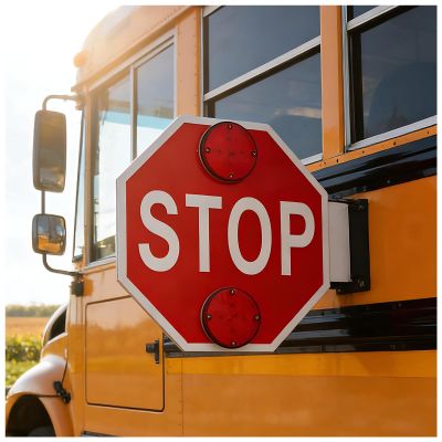 Stop Signs, School Bus Parking Sign, Stops Board for Bus, Led Flashing Stop Sign, Street Traffic Warning Signs, Dc 12v/24v, 1/2/4 Pcs, Ip65, Fade Re-sistant 1Pcs-12V
