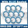 6902RS Bearing (10 PCS) 15 * 28 * 7 mm Hobby Electric RC Car Truck 6902 RS 2RS Ball Bearings 6902-2RS Blue Sealed view 2