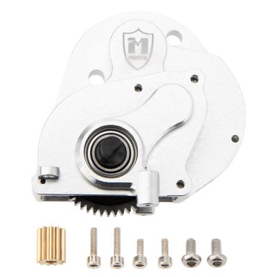 MEUS Racing SCX24 Brushless Transmission Aluminum Complete Gearbox for 1/24 Axial SCX24 RC Crawler (Silver)