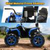 24V Kids ATV 4 Wheeler, Ride on Toys for Big Kids w/ 2 Speed, Led Light, Spring Suspension, Bluetooth, Music, 24 Volt Ride on Electric Quad for Boy & Girl Ages 3+ Blue view 3