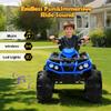 24V Kids ATV 4 Wheeler, Ride on Toys for Big Kids w/ 2 Speed, Led Light, Spring Suspension, Bluetooth, Music, 24 Volt Ride on Electric Quad for Boy & Girl Ages 3+ Blue view 4