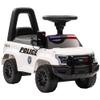 Kids Police Pedal Sliding Car Ride-On with Pretend Radio Speaker, Under-Seat Storage & Anti-Tip Wheels, Push and Ride Toddler Toy for Boys and Girls 18 Months to 5 Years Old, White Scooter view 1