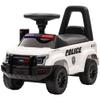 Kids Police Pedal Sliding Car Ride-On with Pretend Radio Speaker, Under-Seat Storage & Anti-Tip Wheels, Push and Ride Toddler Toy for Boys and Girls 18 Months to 5 Years Old, White Scooter view 2