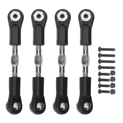 4Pcs 67-77mm Adjustable Steering Servo Pull Rod Linkage Arm, Metal Servo Tie Rod for 1/8 RC Car, Servo Link with Screws and Nuts, Compatible with Kyosho Hobao Arrm