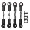 4Pcs 67-77mm Adjustable Steering Servo Pull Rod Linkage Arm, Metal Servo Tie Rod for 1/8 RC Car, Servo Link with Screws and Nuts, Compatible with Kyosho Hobao Arrm view 1