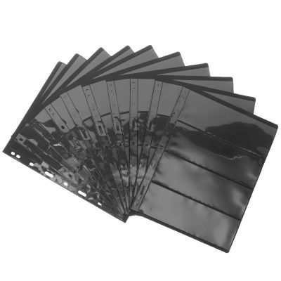 BCOATH Stamp Collection Book with 10 PVC Double-Sided Loose-Leaf Pages Black Background for Stamp Collecting Supplies and Card Holders Suitable for Hobbyists and Collectors