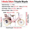 Katzowen 14 in 16in 18in 20in Tandem Cruiser Bicycle & Three Wheeled Rickshaw Trikes with Passenger Basket, Dual Seat 3 Wheel Bike/Pedal Tricycles Outdoor, Toddler Child Tricycle(Green,14") view 2