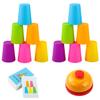 Vinciph 2 Set Interactive Color Stacking Cup Game Set - Mental Training & Competitive Family Activity with 12 Cups, 54 Challenge Cards & Buzzer (Family Edition C) view 1