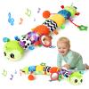 Baby Sensory Toys for 0-6 6-12 Months, Musical Stuffed Caterpillar Animal Toys for Infant 3 6 9 12 18 Months, Tummy Time Toys with Mirror Rattle Crinkle for Newborn Boys Girls Shower Gifts view 1